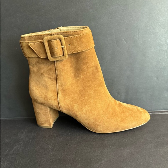 Ann Taylor Shoes - Ann Taylor-Nettie soft mocha mousse brown suede buckle ankle boot.9.5